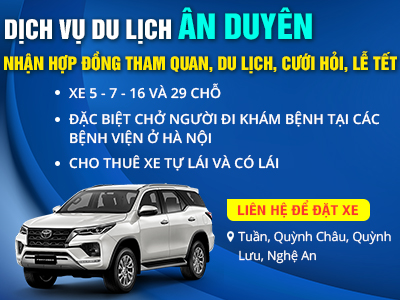 Nhà xe Ân Duyên tuyến Nghệ An - Hà Nội
