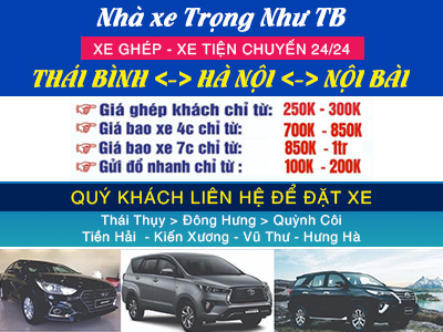 Nhà xe Trọng Như tuyến Thái Bình - Hà Nội