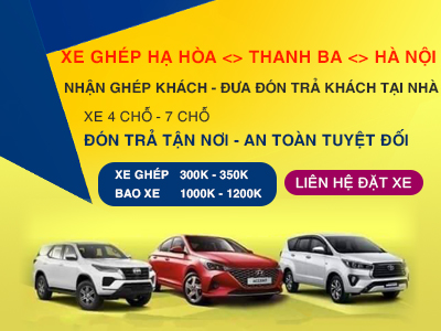 Xe ghép Hạ Hòa, Thanh Ba đi Hà Nội