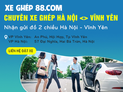 Xe ghép 88.com Vĩnh Yên - Hà Nội
